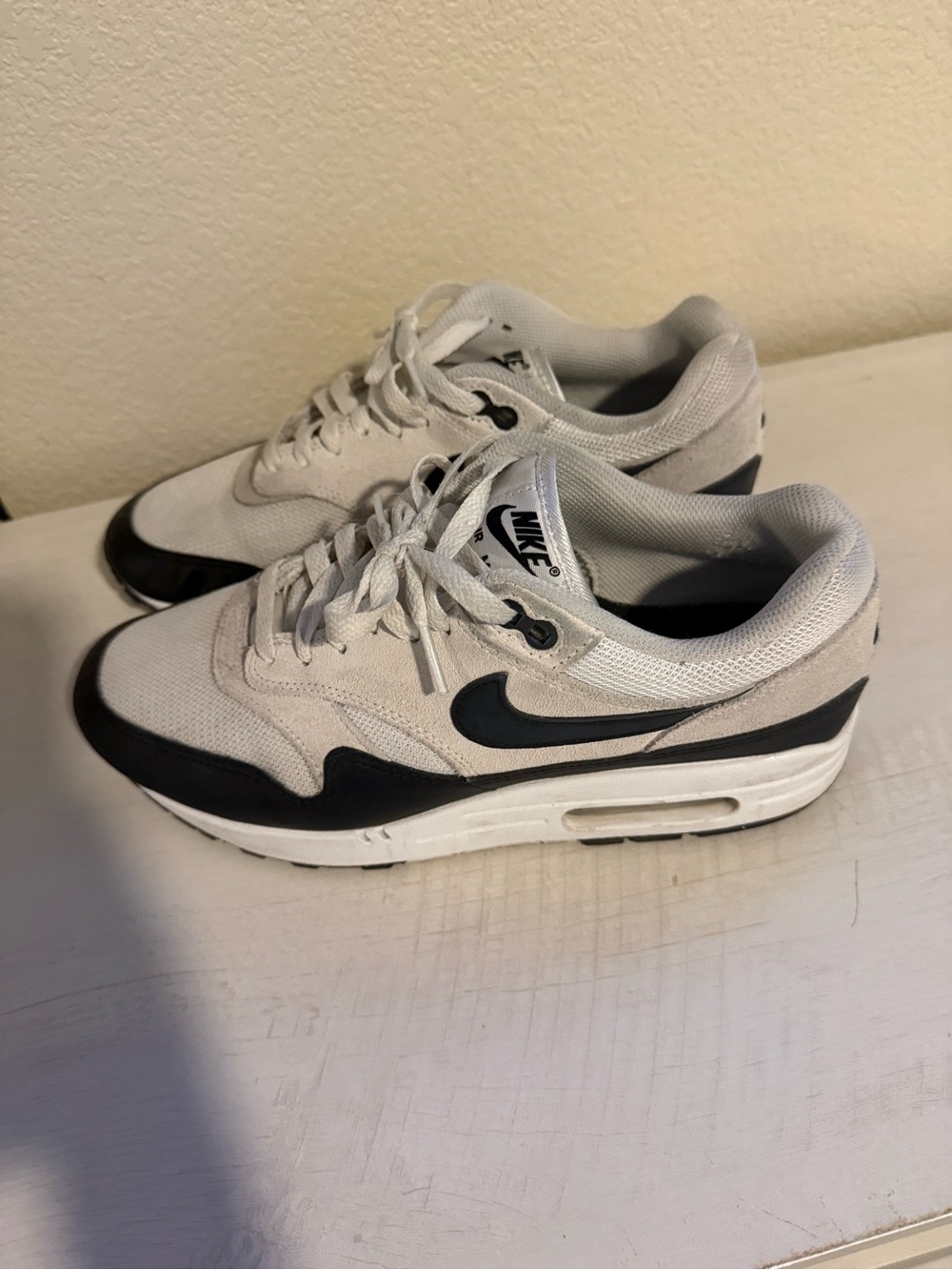 Nike white and black Air Max low-top sneakers